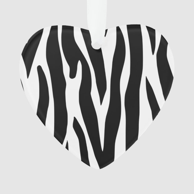 Zebra Print Heart Ornament (Vorderseite)