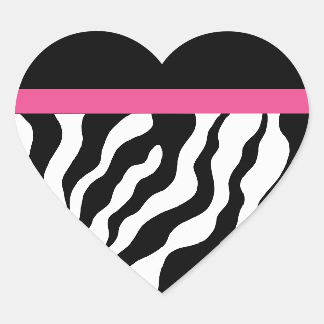 Zebra Print Heart Stickers (Vorderseite)