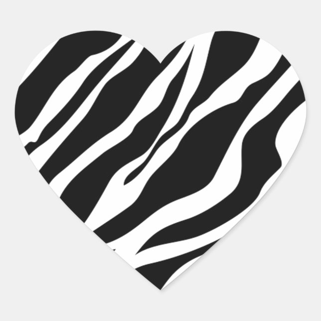 Zebra Print Herz-Aufkleber (Vorderseite)