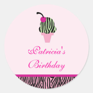 Zebra Print Ice Cream Gefallen Sticker