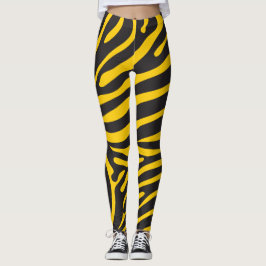 Zebra-Print in Schwarz und Gelb Leggings