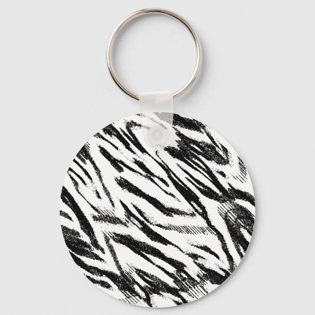Zebra Print Inspiriert Schlüsselanhänger (Vorderseite)