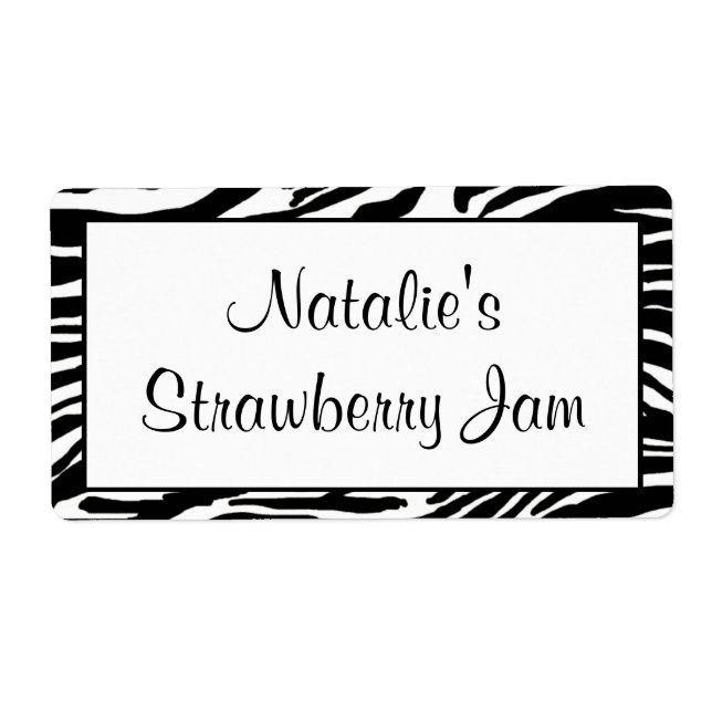 Zebra Print Jar Labels (Vorne)