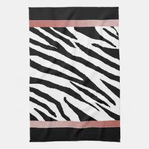 Zebra Print Kitchen Handtuch Pink Strp Design