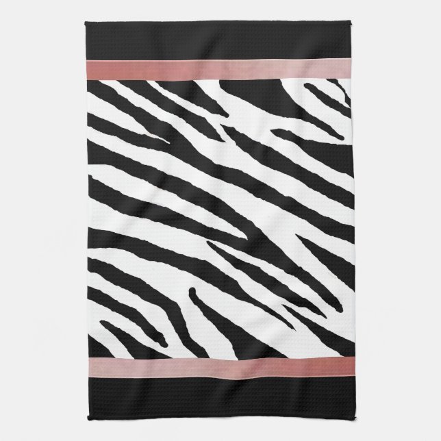 Zebra Print Kitchen Handtuch Pink Strp Design (Vertikal)