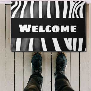 Zebra print - kühne Begrüßung - modern Fußmatte