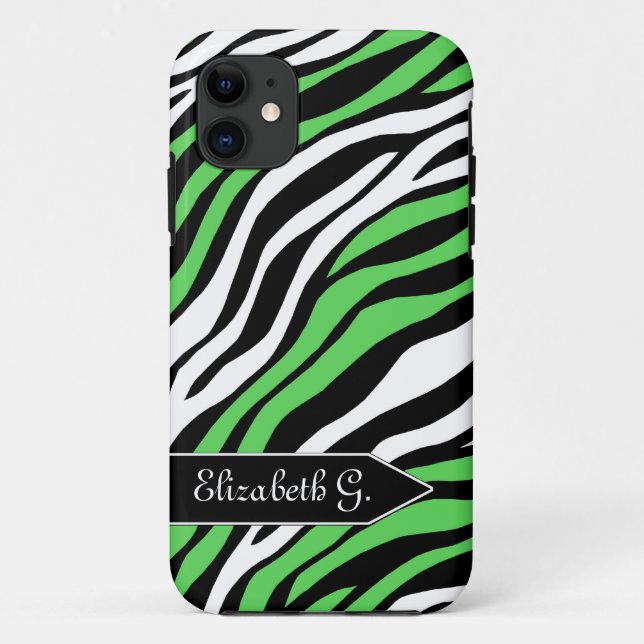Zebra Print Lime Green Mix iPhone 5 Fall Case-Mate iPhone Hülle (Rückseite)