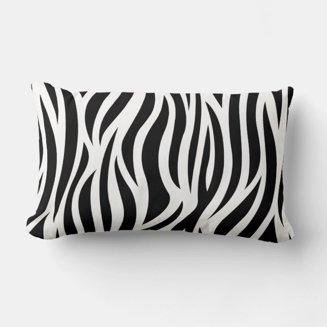 Zebra Print Lumbar Throw Kissen (Vorderseite)