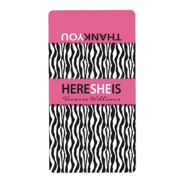 Zebra Print Mini Hersheys Label (Vorne)