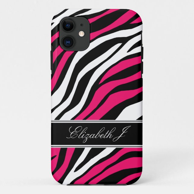 Zebra Print Mix Fuchsia iPhone 5 Fall Case-Mate iPhone Hülle (Rückseite)