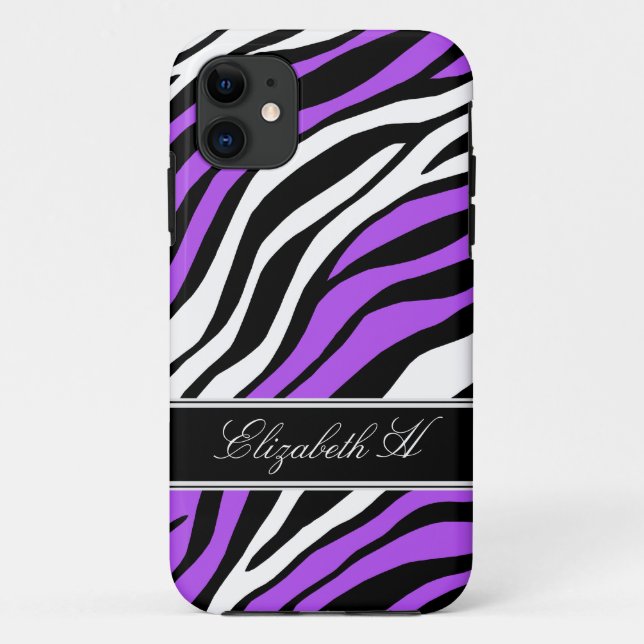 Zebra Print Mix Lila iPhone 5 Fall Case-Mate iPhone Hülle (Rückseite)