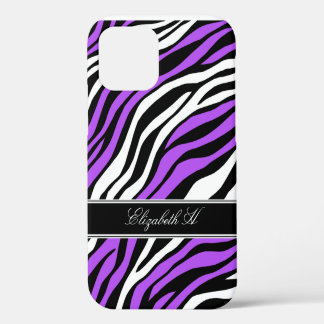 Zebra Print Mix Lila iPhone 12 Hülle
