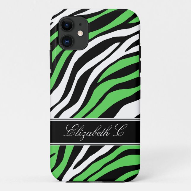 Zebra Print Mix Lime Green iPhone 5 Fall Case-Mate iPhone Hülle (Rückseite)
