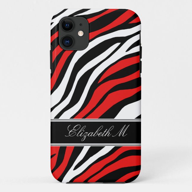 Zebra Print Mix Red iPhone 5 Fall Case-Mate iPhone Hülle (Rückseite)