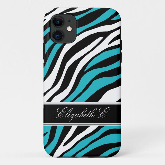 Zebra Print Mix Turquoise iPhone 5 Fall Case-Mate iPhone Hülle (Rückseite)