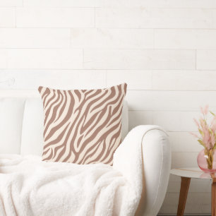 Zebra Print-Mocha Mousse Kissen