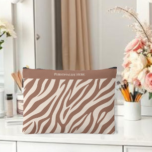 Zebra Print-Mocha Mousse Zubehörtasche