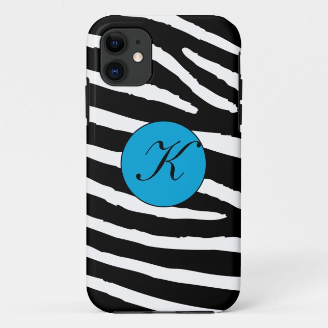 Zebra Print Monogram iPhone 5 Fall Case-Mate iPhone Hülle (Rückseite)