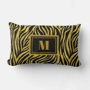 Zebra Print Monogram Lendenkissen