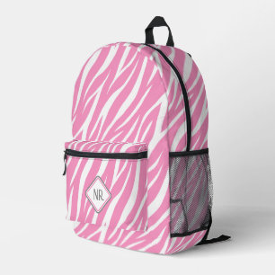 Zebra Print Monogram, niedlich, weiß und rosa Must Bedruckter Rucksack