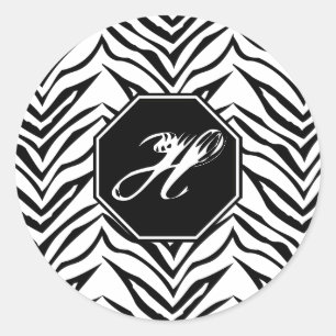 Zebra Print Monogram Stickers