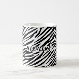 Zebra Print Mug with "Wild" Text Kaffeetasse