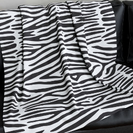 Zebra Print Muster Schwarz-Weiß Fleece Blanken