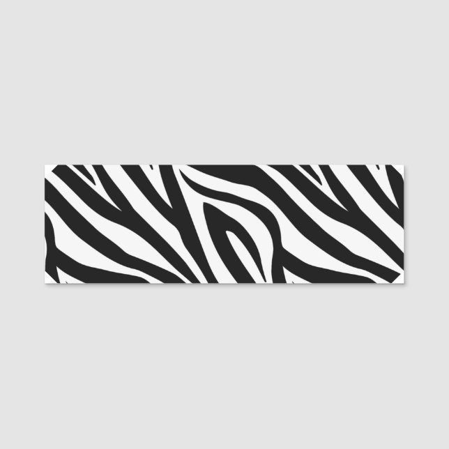 Zebra Print Namensschild (Vorderseite)