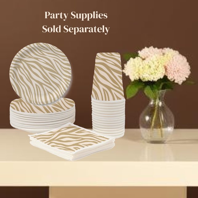 Zebra Print-Neutral Beige Pappteller (Zebra Print-Neutral Beige Paper Cups)