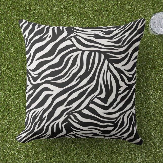 Zebra Print Outdoor Throw Kissen (Gras)