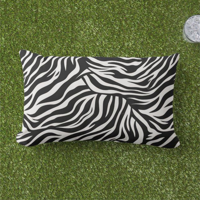Zebra Print Outdoor Throw Kissen Für Draußen (Gras)