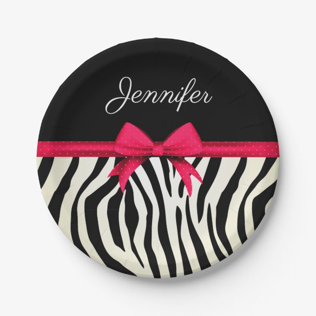 Zebra Print Pappteller (Vorderseite)