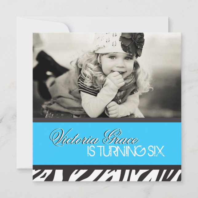 Zebra Print Party Einladung (Vorderseite)