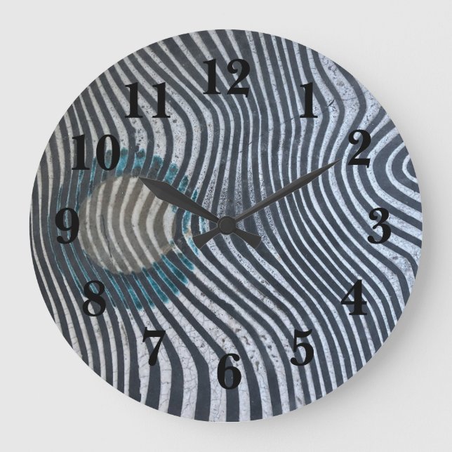 Zebra Print Pattern Afrikanische Art Dekoration Große Wanduhr (Vorderseite)