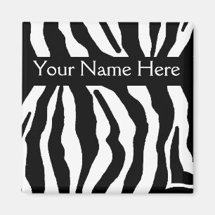 Zebra Print Personalisiert Name Magnet