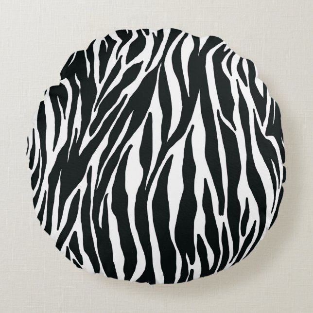Zebra Print Pillow Rundes Kissen (Vorderseite)