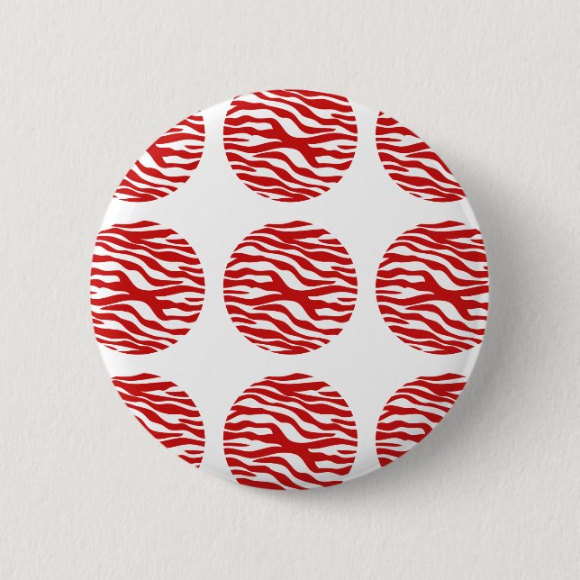 Zebra Print Polka Dots Button (Vorderseite)