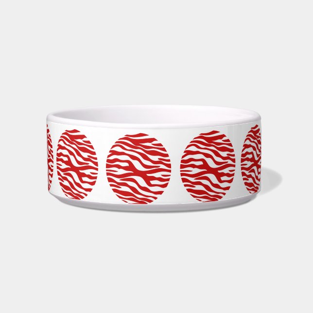 Zebra Print Polka Dots Cat Bowl Napf (Links)