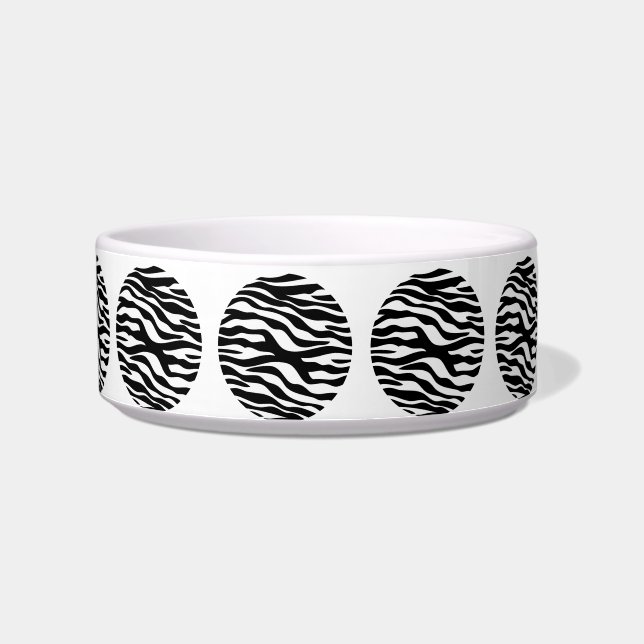 Zebra Print Polka Dots Cat Bowl Napf (Links)
