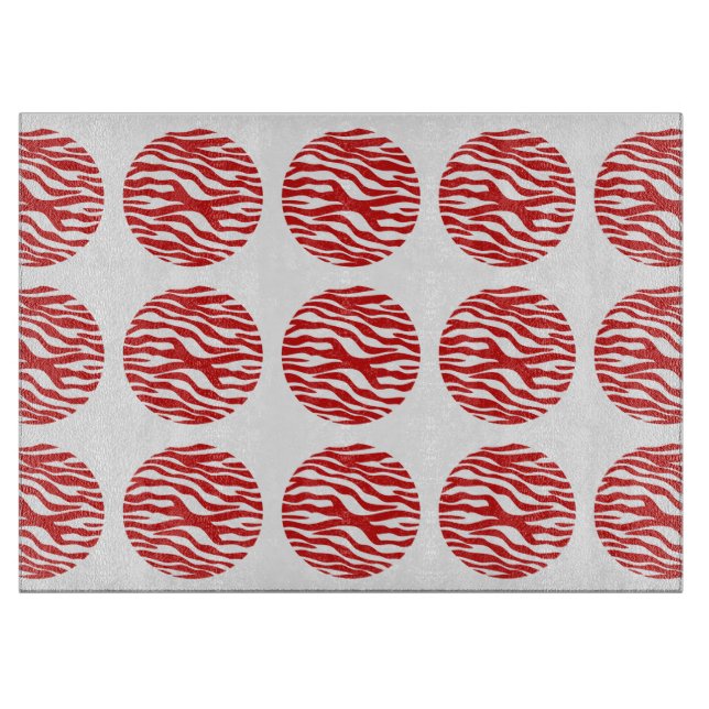 Zebra Print Polka Dots Cutting Board Schneidebrett (Vorderseite)