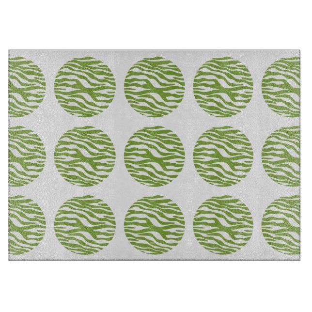 Zebra Print Polka Dots Cutting Board Schneidebrett (Vorderseite)