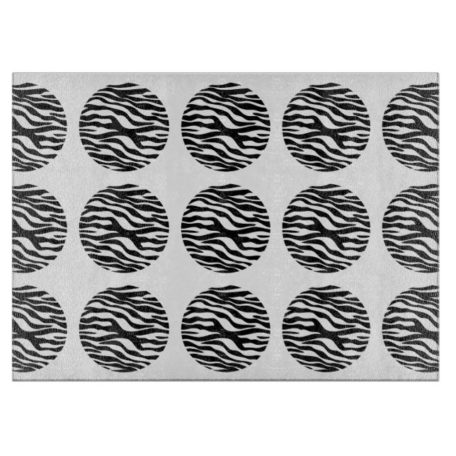 Zebra Print Polka Dots Cutting Board Schneidebrett (Vorderseite)