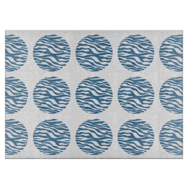 Zebra Print Polka Dots Cutting Board Schneidebrett (Vorderseite)