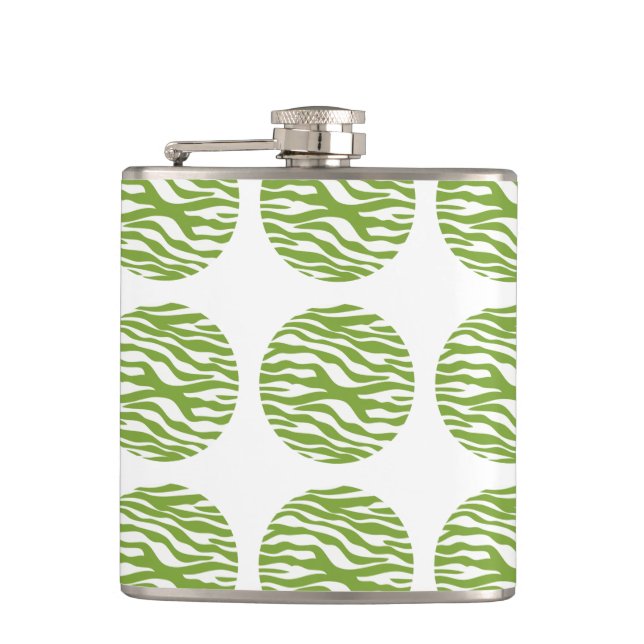 Zebra Print Polka Dots Flask Flachmann (Vorderseite)