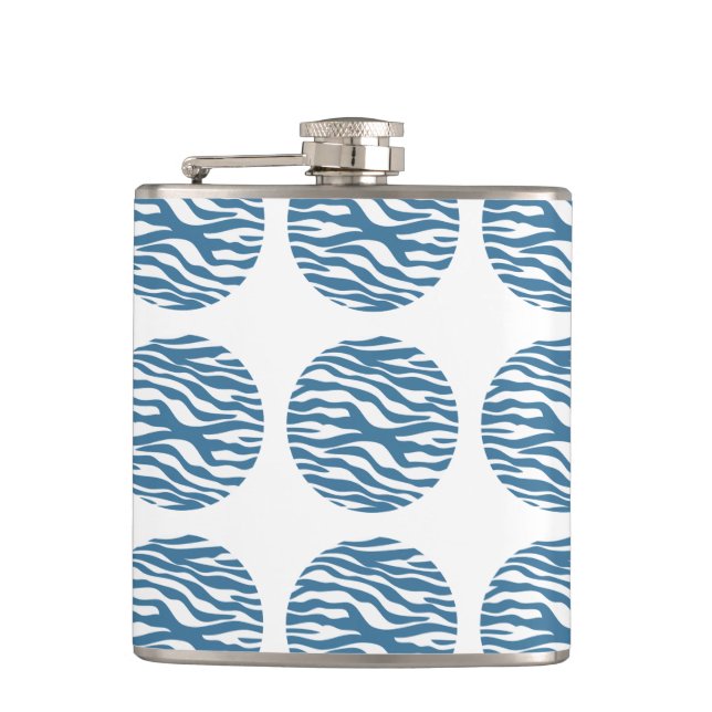 Zebra Print Polka Dots Flask Flachmann (Vorderseite)