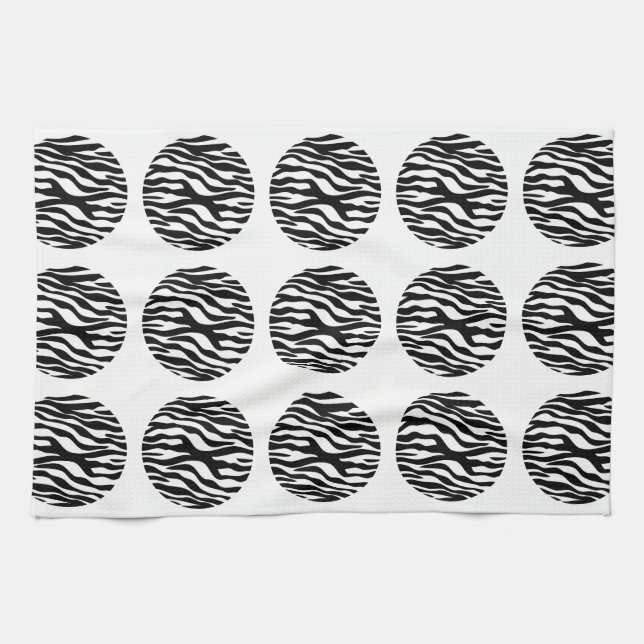 Zebra Print Polka Dots Handtuch (Horizontal)