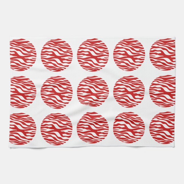 Zebra Print Polka Dots Handtuch (Horizontal)