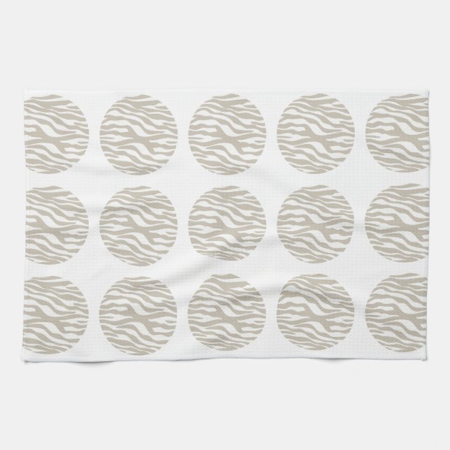 Zebra Print Polka Dots Handtuch (Horizontal)