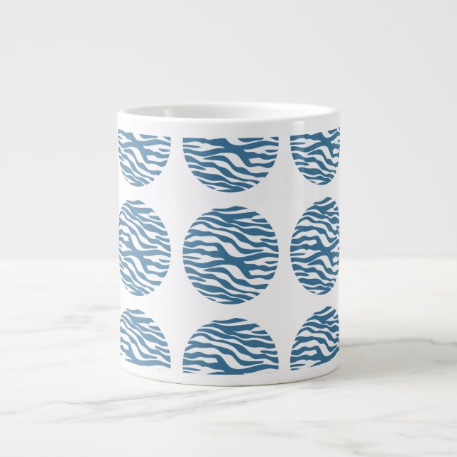 Zebra Print Polka Dots Jumbo Tasse (Vorderseite)