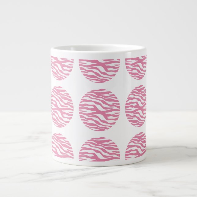 Zebra Print Polka Dots Jumbo Tasse (Vorderseite)